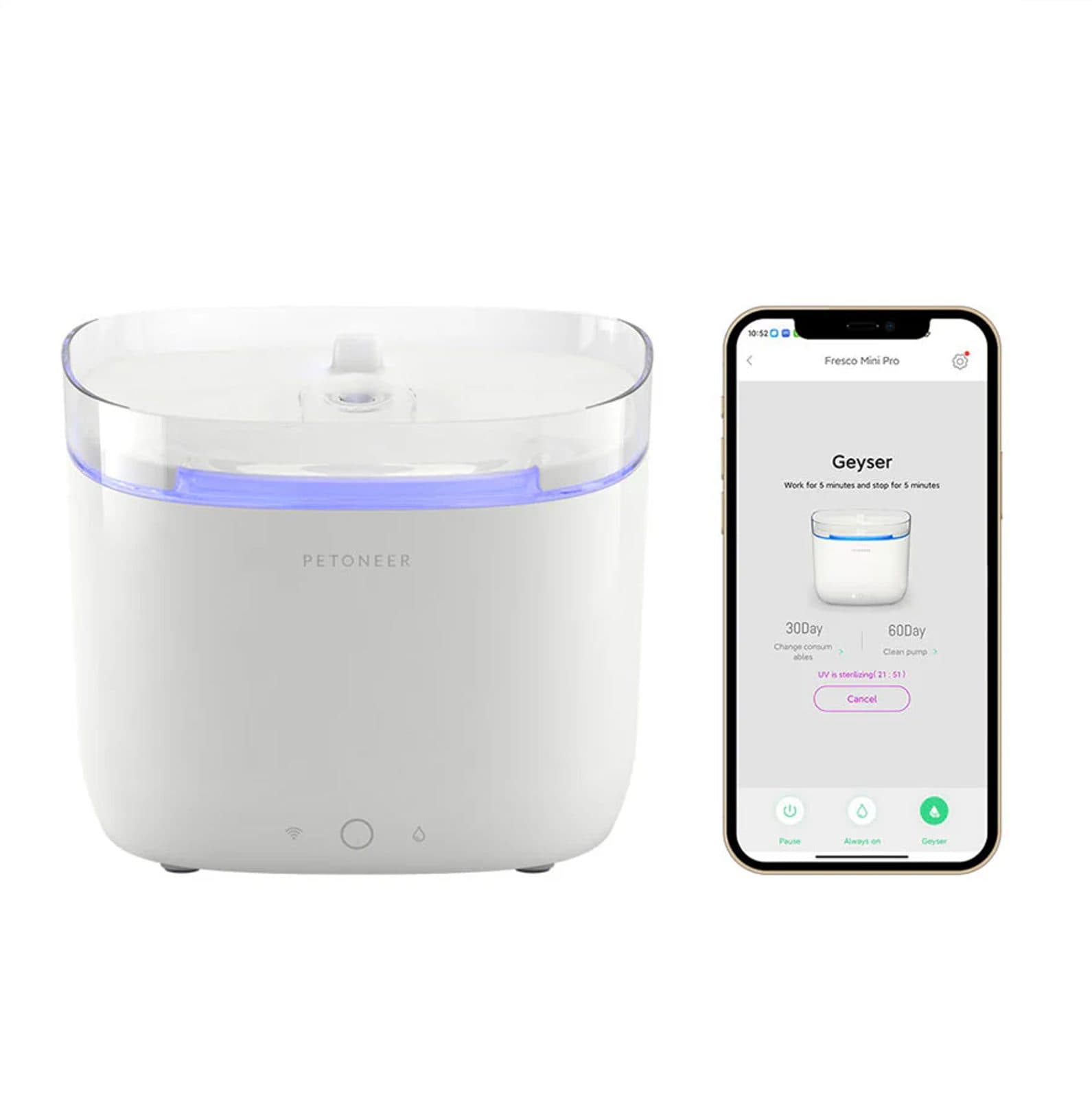 Petoneer Fresco Mini Pro Drinkfontein for dogs and cats view 2